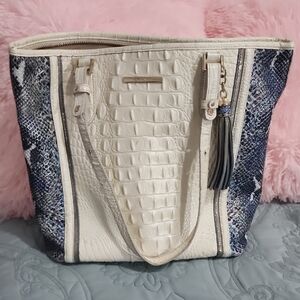 Elegant White and Blue Tote Bag